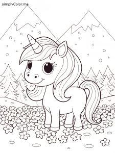 Printable unicorn coloring sheet