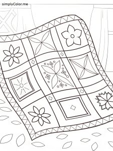 Quilt pattern coloring sheet