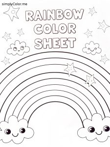 Rainbow color sheet printable