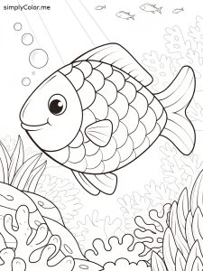 Rainbow fish color page