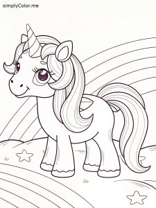 Rainbow unicorn color page