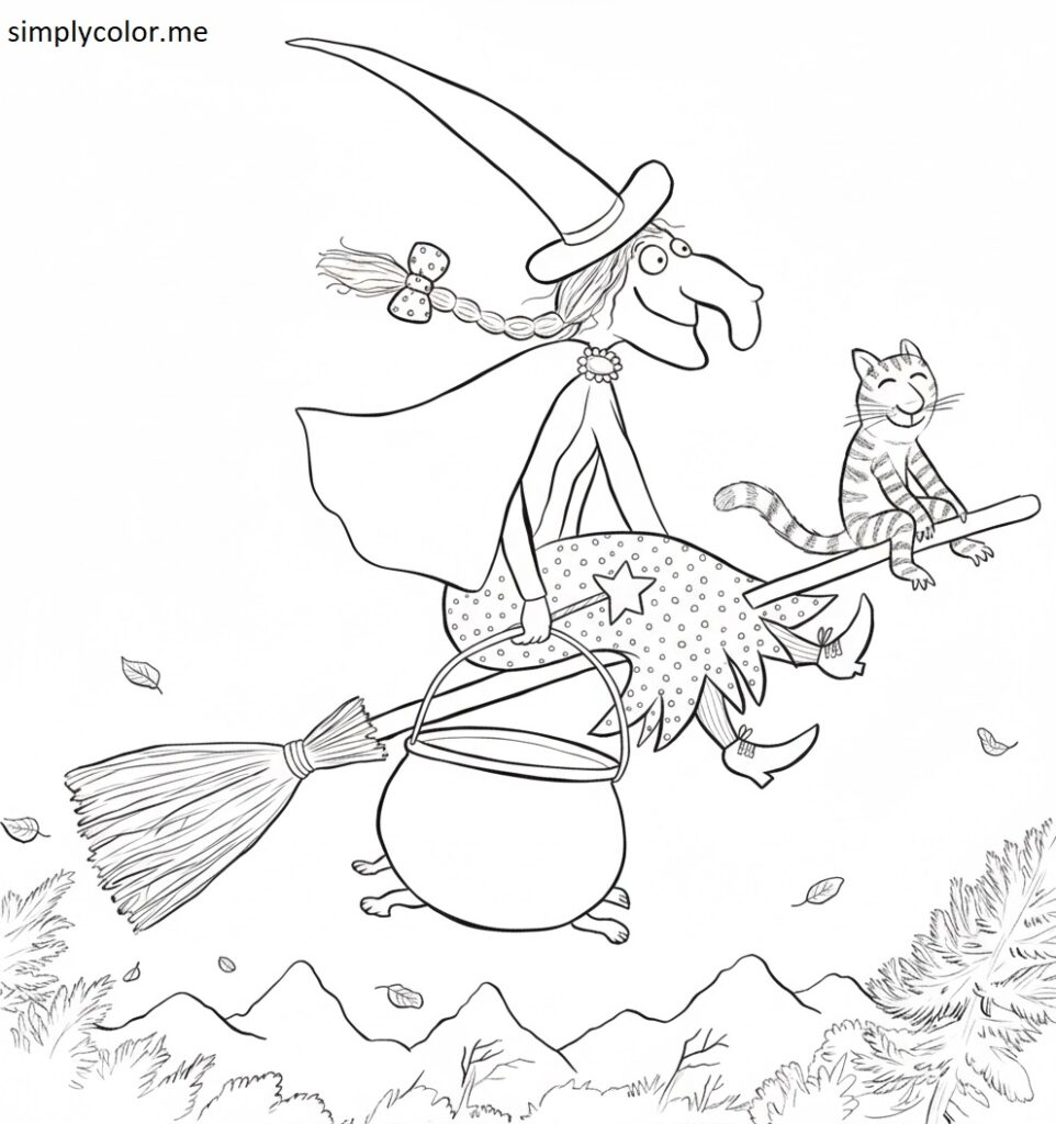 Room on the broom coloring page