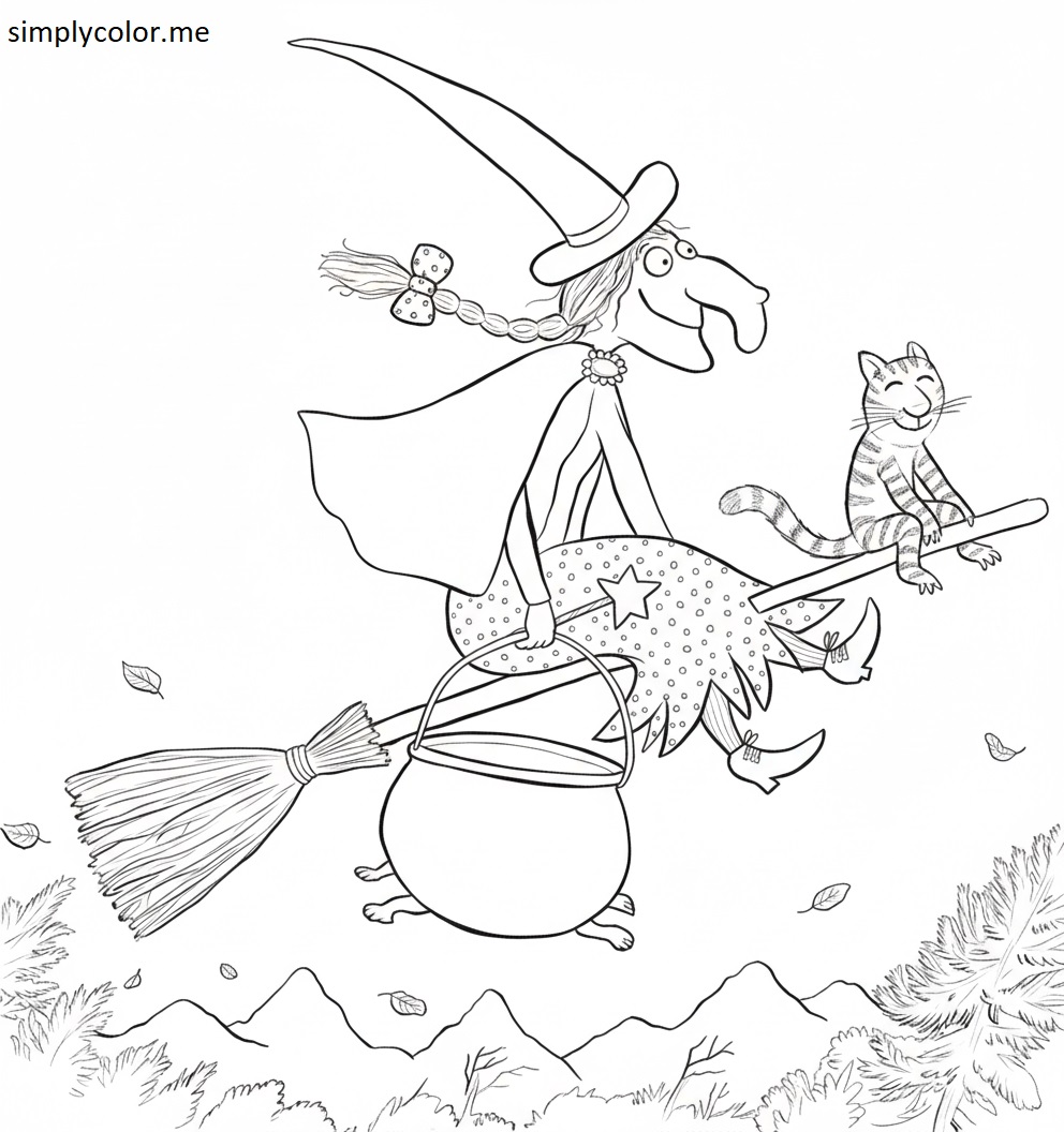 Room on the broom coloring page