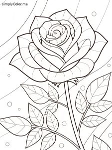 Rose coloring sheet for adults
