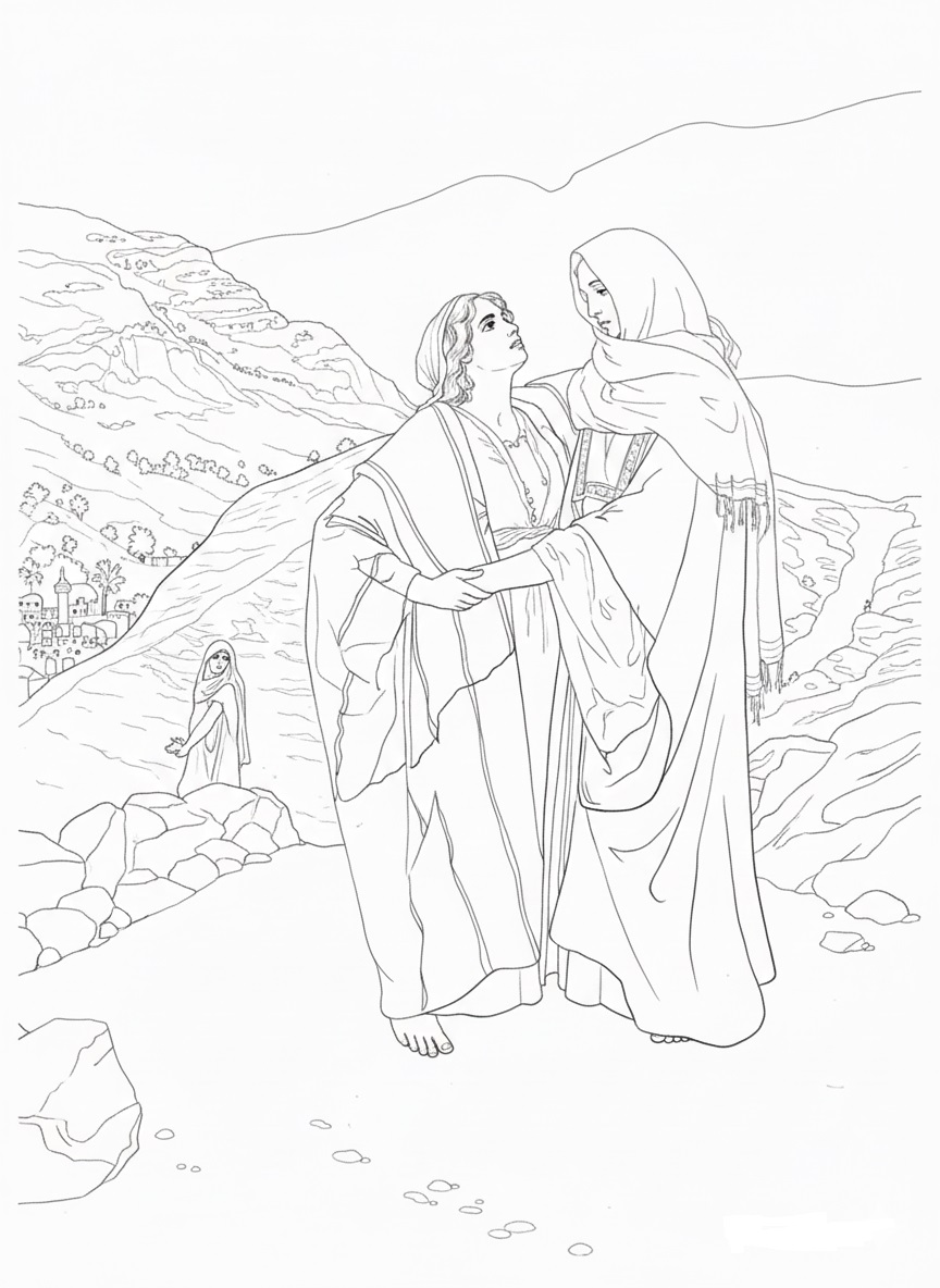 Ruth and Naomi coloring page