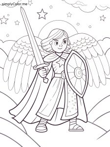 Saint michael coloring page