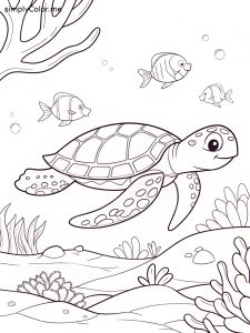 Sea turtle color page Sea turtle color page