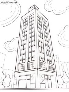 Skyscraper coloring page