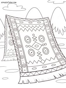 South american carpet coloring sheet kindergarten