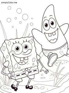 Spongebob and patrick coloring sheet