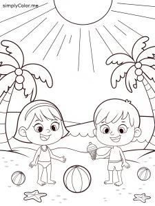 Summer printable color sheet Summer printable color sheet