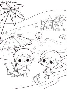 Summer time coloring sheet