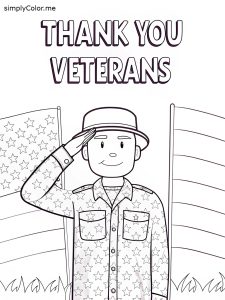 Thank you veterans coloring sheet