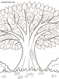 Tree coloring sheet printable