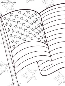 Usa flag coloring sheet