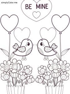 Valentine's coloring sheet printable Valentine’s coloring sheet printable