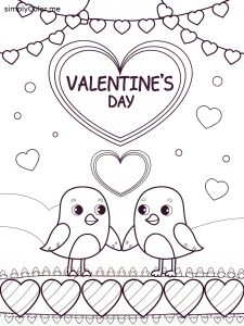 Valentines day card coloring sheet Valentines day card coloring sheet