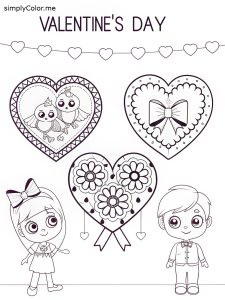 Valentines day color sheet