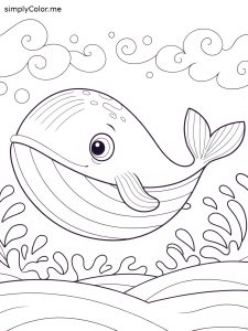 Whale coloring sheet