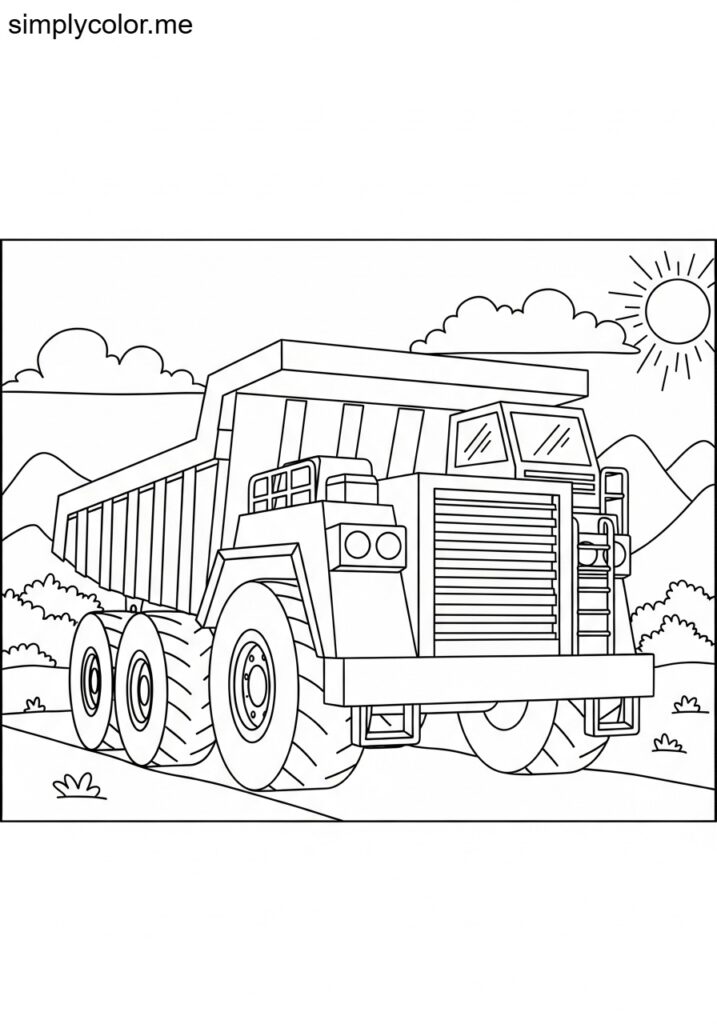 dump truck coloring sheet