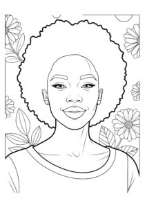 African american girl coloring sheet