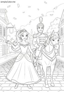 Elena of Avalor and Gabe royal parade coloring page Elena of Avalor and Gabe royal parade coloring page