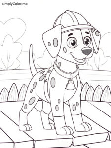 Fire dog coloring page