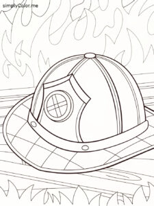 Firefighter hat coloring page