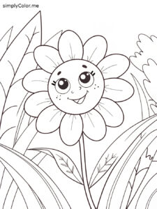 Flower coloring sheet coloring pages