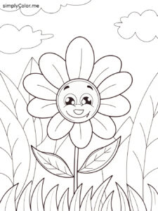Flower coloring sheet free