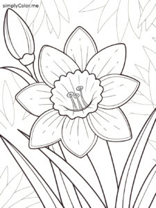 Flower printable coloring sheet