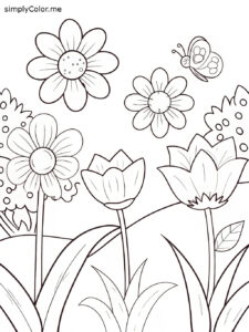 Flowers color page Flowers color page