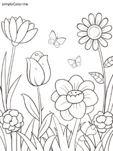 Flowers coloring sheet printable Flowers coloring sheet printable