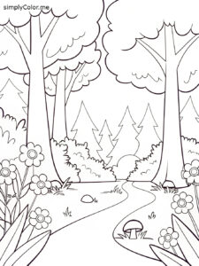 Forest coloring page