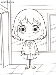 Free anime coloring sheet Free anime coloring sheet