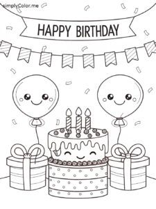 Free birthday coloring sheet