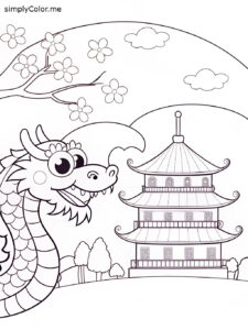 Free chinese coloring sheet