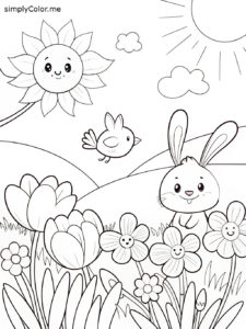 Free color sheet for spring Free color sheet for spring