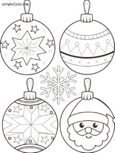 Free printable christmas ornaments to color