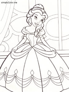 Free printable disney princess coloring sheet