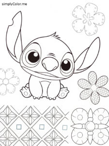 Free printable stitch coloring sheet
