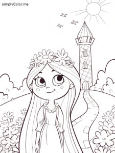 Free rapunzel coloring sheet