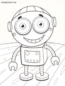 Free robot coloring sheet Free robot coloring sheet
