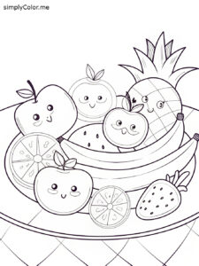 Fruit coloring sheet printable Fruit coloring sheet printable