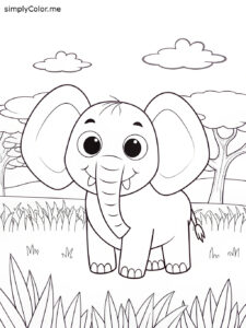 Funny animal coloring sheet Funny animal coloring sheet