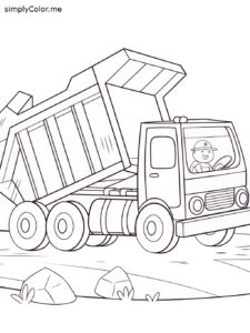 Garbage truck coloring page