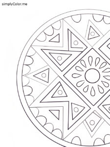 Geometric pattern coloring sheet