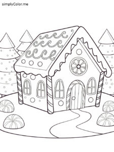 Gingerbread coloring sheet printable