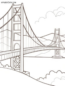 Golden gate bridge coloring sheet Golden gate bridge coloring sheet