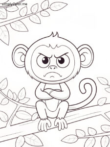 Grumpy monkey coloring sheet